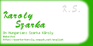 karoly szarka business card